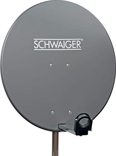 SCHWAIGER -173- antena satelitarna, antena satelitarna z ramieniem nośnym LNB i uchwytem na maszt, miska satelitarna ze stali, 75 x 85 cm