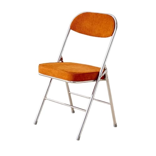 Chaise bureau pliable confortable en velours côtelé marron avec dossier épais