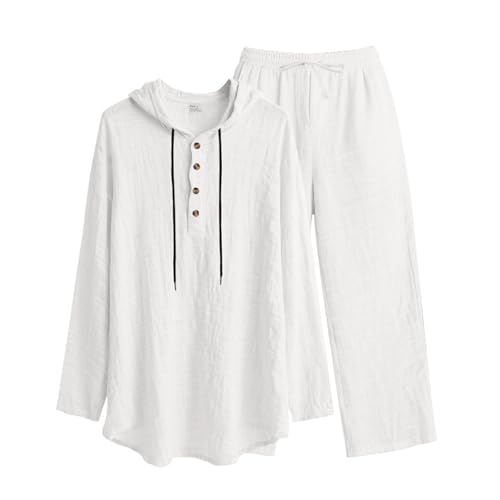 Ensemble pantalon et manches longues en lin d'été pour homme