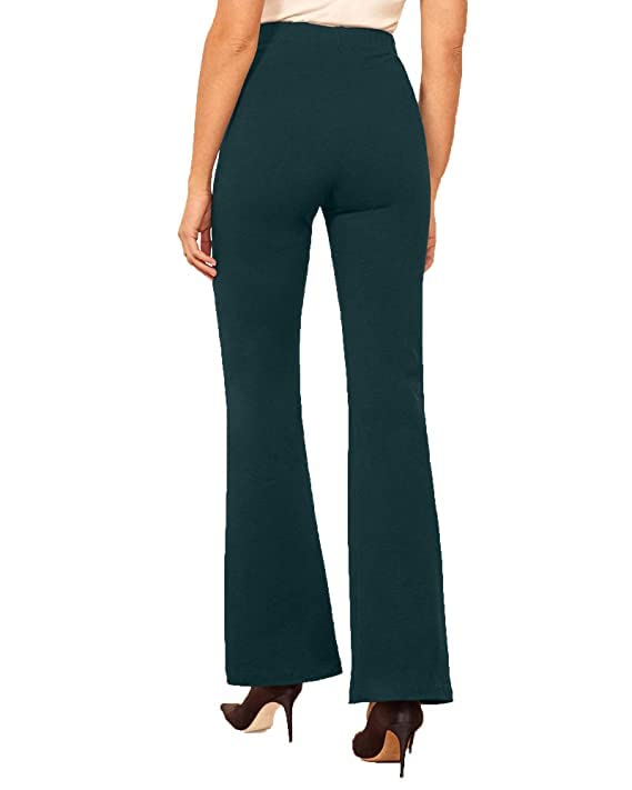 Image of Dream Beauty Fashion Women's High Waist Bell Bottom Trouser, Elastic Flared Bootcut Pants, Stretchy Parallel Leg for Casual Office Work wear