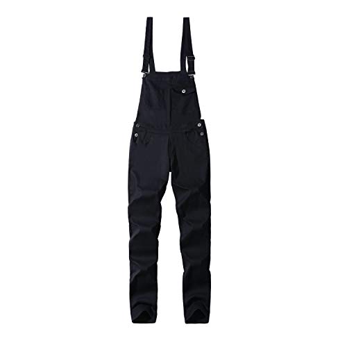 WSLCN Calça Jeans Suspensório Macacão Jeans Masculino com Alça Ajustável Preto Tamanho M