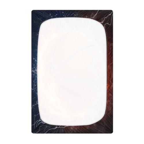Image of Burning Basketball Crib Sheets Stretchy Portable Sheets for Baby Toddler Breathable Soft Crib Mattress Sheet for Girls Boys
