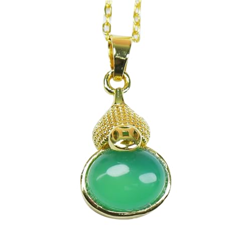 Collier en jade vert HHRLCH pendentif argent 925 doré pour femme élégante