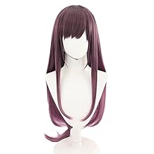 Kyouka Long Straight Brown Gradient 85cm Wig Lifelike Daily Synthetic Hair Full Head Cover Daily Cute Anime Halloween Carnival Comic Exhibition Cosplay Hair Natural COS Ombre Wigs with Bangs Kyouka