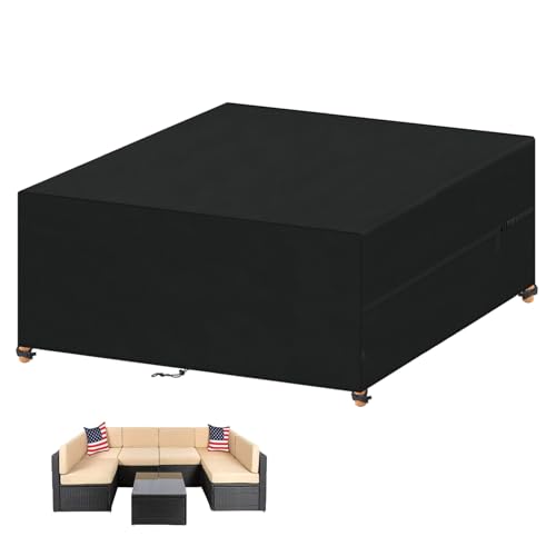 VANSHEIM Funda para Muebles de Jardín Impermeable Funda Mesa Jardin 420D Oxford Tela Anti UV Funda para Muebles de Jardin Exterior Cubierta Mesa y Sillas Jardin 250x200x80cm