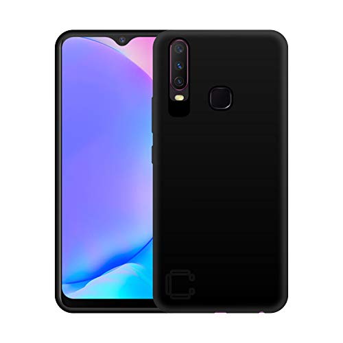 Image of Case Creation for VivoY19 2021 Back case, Vivo Y19 Slim Flexible Smart Look case with 360 Camera All Angle Protection (Pure Black)
