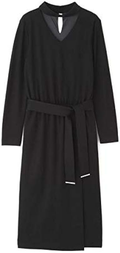 Amazon Co Jp ピンキー ダイアン ウォッシャブル天竺ラップワンピース ブラック 38 服 ファッション小物