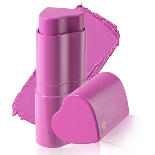 クリーミーな頬紅スティック 頬と唇用 マルチユース リップチークティント 防水でブレンドしやすいクリームフェイスメイク