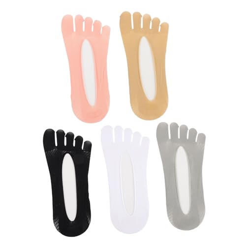 COLLBATH Flexible and Elastic Women's Low Cut Toe Socks 5 Pairs Summer Socks Five-toed Design Random