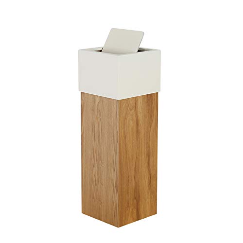 Poubelle de cuisine en bois carrée pour un intérieur ordonné et cosy