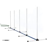 OPAHDN Enhance Your Dog's Agility with 2 Piece Training Equipment Set, Includes Weave Poles and Water Tube, Outdoor Use, White