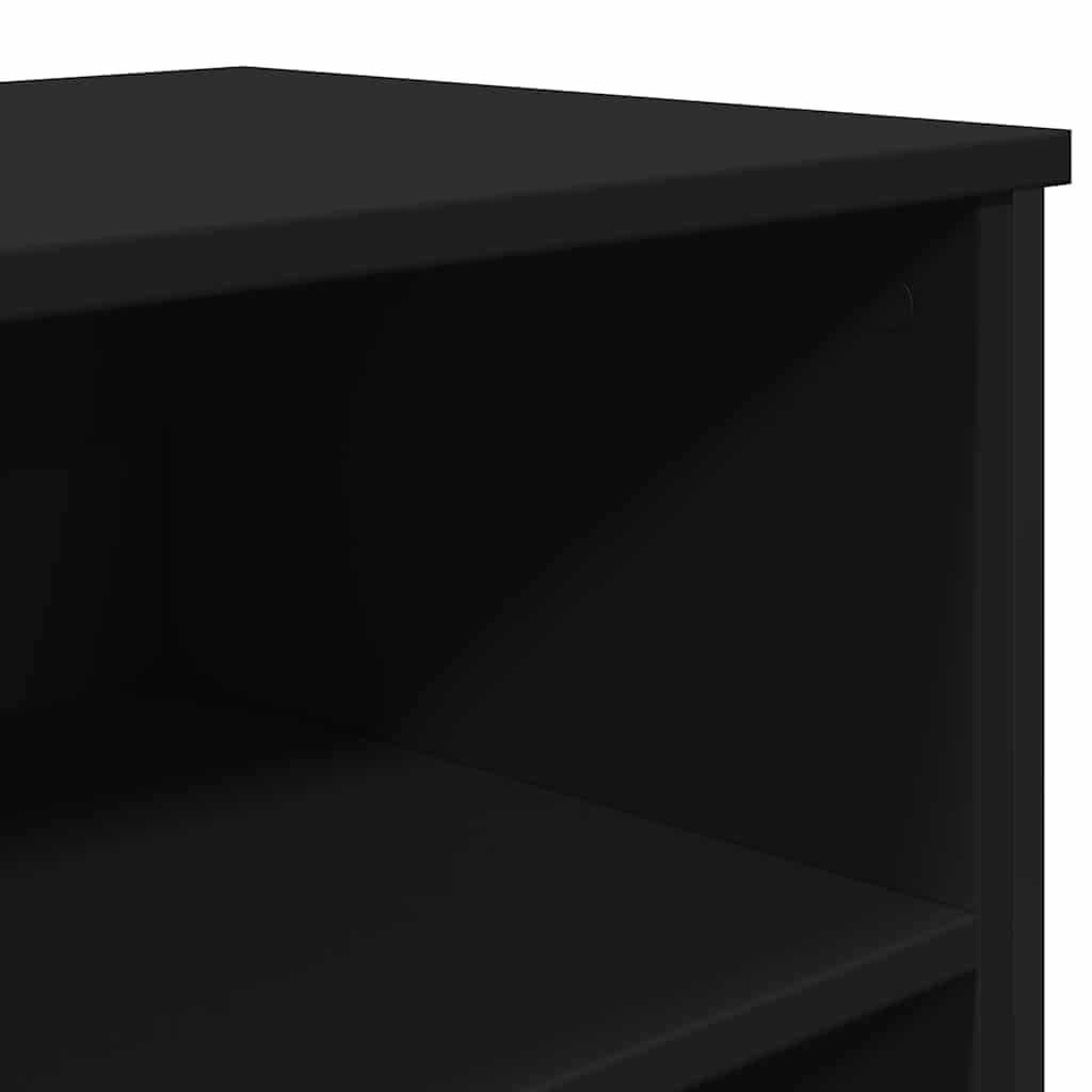 Credenza nera, 101 x 35,5 x 74,5 cm, in legno e gambe in metallo, moderna, per soggiorno, corridoio, ufficio, con spazio salvaspazio