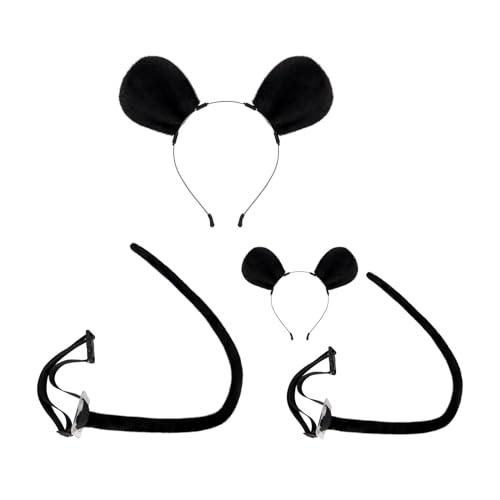 Souris et chats : queue et oreilles en fourrure pour costume Halloween