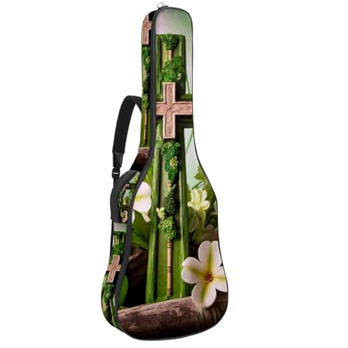 Housse pour guitare acoustique imperméable 42.9 in avec compartiments et couche de protection