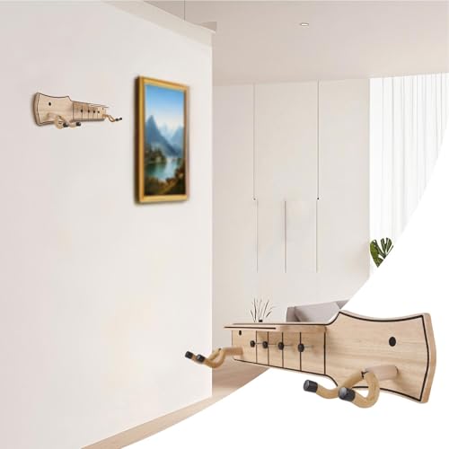Support mural pour guitare en bois pour basse ukulélé et instruments à cordes - 4