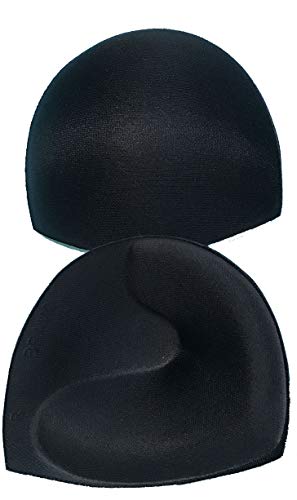 Bravo Women's Ultra Shaper Bra Pads. Rounded top, Push up and in. (Black, A/B)