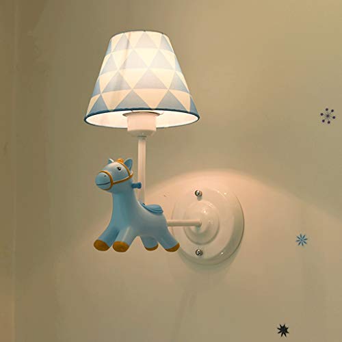 MOORSA Lámparas de Pared, luz de Soporte Lámpara de Pared Lámpara de Pared Resina — W6065 Pastoral nórdica Pequeñas y Frescas Lámparas de Dormitorio Simples for niños y niñas con Fuente de luz/