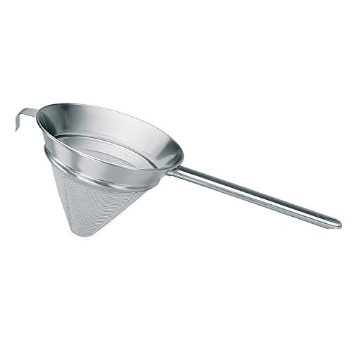 Piazza Stainless Steel Chinois Fine Mesh Strainer With Front Hook Support, 20 cm/ 7.9 Inch Diameter
