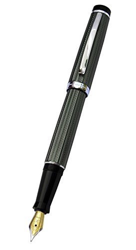 Xezo Incognito Fountain Pen, Extra Fine Nib. Zinc Green Color With Pure Platinum Plating. Handcrafted, Limited Edition, Serialized #TOP3
