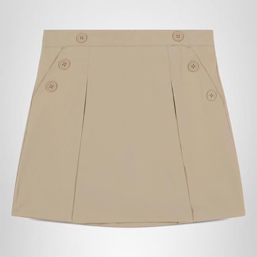 Nautica Girls School Uniform Stretch Poplin Scooter Skirt, Khaki, 5 US — view 5