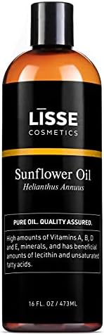 Lisse 100% Pure Sunflower Oil - Batch Tested and Third Party Verified - For All Skin Types (16oz)