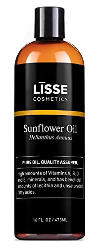 Lisse 100% Pure Sunflower Oil - Batch Tested And Third Party Verified - For All Skin Types (16Oz) #TOP13