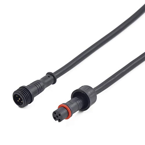 WESIRI 5Pairs 5pin Black Electrical Connector LED Connector for LED Lights 20cm Extension Cable 40cm/Pair 0.2mm² 15mm Nut
