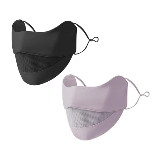 Image of 2PCS Face Mask for Sun Protection for Women, Sun Protection Mask for Women, Masks for Women, Mask for Womens, Cooling Faces Cover with Ear Loops, Breathable Mask for Outdoor Activities