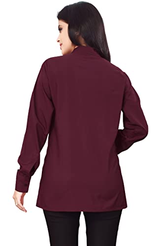 Image of DHRUVI Trendz Women's Solid Crepe Regular Fit Shirt