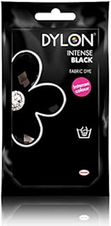 DYLON Hand Dye, Fabric Dye Sachet For Clothes, Soft Furnishings And Projects, Intense Black - Pack Of 4