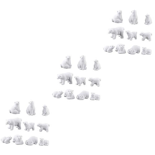 Figurines ours polaires de Noël x30 pour micro paysage