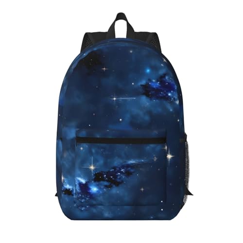 Sac à dos quotidien galaxie bleue multi-poches 43,2 cm pour voyage noir