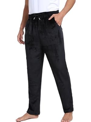 Yukiuiny Pantalón Largo Terciopelo Hombre Pijamas Polar Suaves Grueso Cuadros Invierno Forro Elástico Ropa de Dormir Cómodo Regalos para Hombres Negro XL | Ya disponible en tu tienda friki favorita! En mundofriki.es!