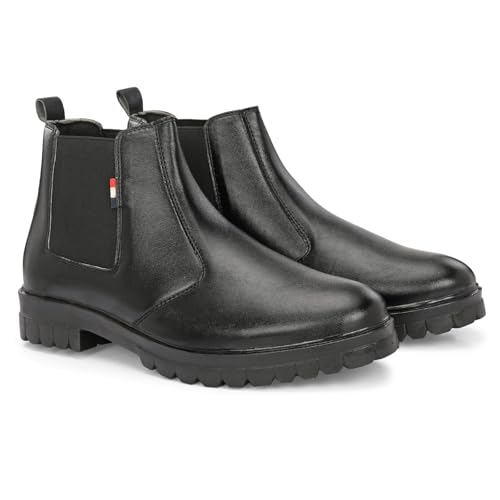 Generic Men's Black Synthetic Leather Chelsea Boots - Image 2
