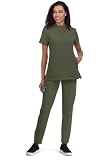 KOI Next Gen Driven - Camiseta quirúrgica con cuello mandarín de 4 bolsillos para mujer, M