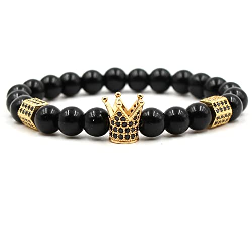 Bracelet en pierre pour homme le bijou en perles de 8 mm ideal au bureau comme en soirée