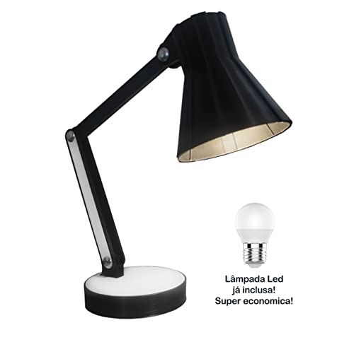 Luminária Articulada De Mesa Sala Quarto - Abajur Tipo Pixar Com Base