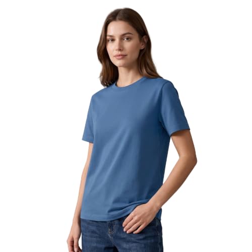 Image of NOBERO 100% Cotton T-Shirts for Women Stylish | Regular Fit | Solid T Shirts for Women 180 GSM Combed Cotton | Crew Neck Half Sleeve