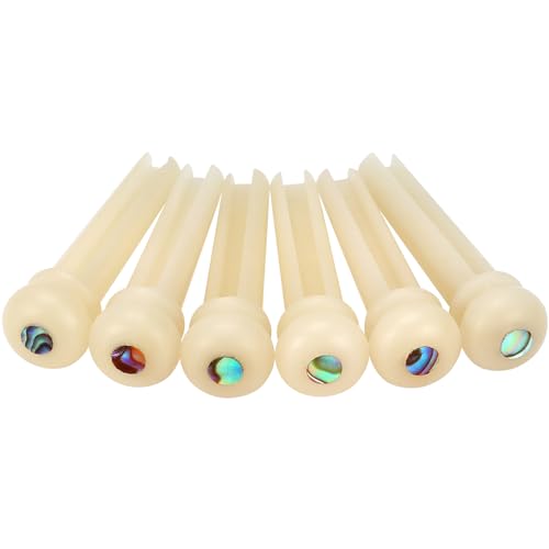 Blisstime 6pcs Natural Bone Guitar Bridge Pins
