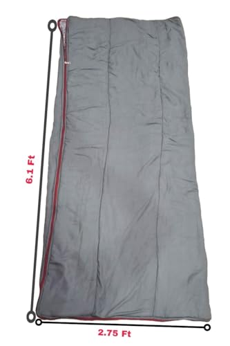 Image of Al-Shahabuddin Rectangular Sleeping Bag for Adults, Winter Camping, up to 10C, 182 cm Height