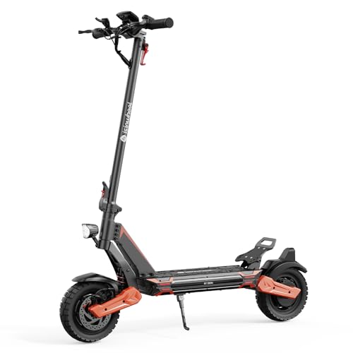 isinwheel Patinete eléctrico para adultos, 500 W de doble motor E para adultos, rango de 60 km, batería de 48 V y 13 Ah, scooter eléctrico todoterreno de 10 pulgadas, scooter eléctrico plegable con