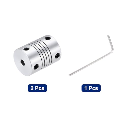 QUARKZMAN 2Stk Wellenkupplung 3mm bis 4mm Aluminiumlegierung Wellenkupplung L25xD19 Flexible Balkenkupplung für 3D-Drucker CNC-Maschine DIY Encoder und Motorwelle, Silber