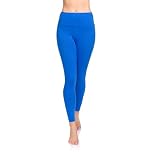 SOFTSAIL Leggings 95% Cotton Womens Leggings High Waist Leggings Full Length Ladies High Waisted Leggings Tummy Control Lady Legging Stretchy Pants Free Time Relax Walking Royal Blue, 16