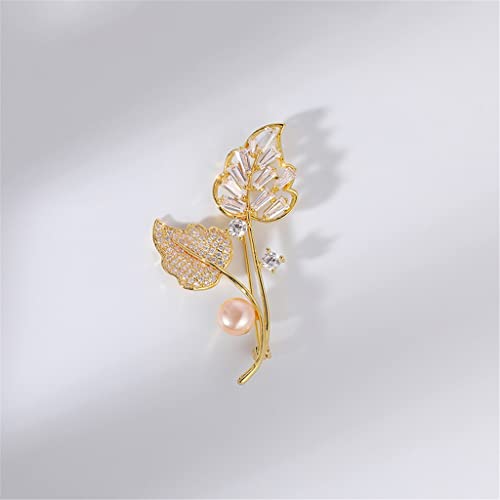 Broche magnolia perles d'eau douce : sublimez votre veste de bureau ou de mariage