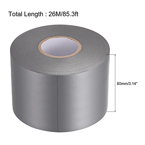 Image of uxcell Insulating Tape 80mm Width 26M Long 0.26mm Thick PVC Electrical Tape Grey