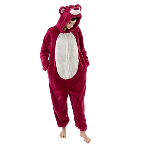 COSUSKET Snug Fit Unisex Adult Onesie Pajamas, Flannel Cosplay Animal One Piece Halloween Costume Sleepwear Homewear