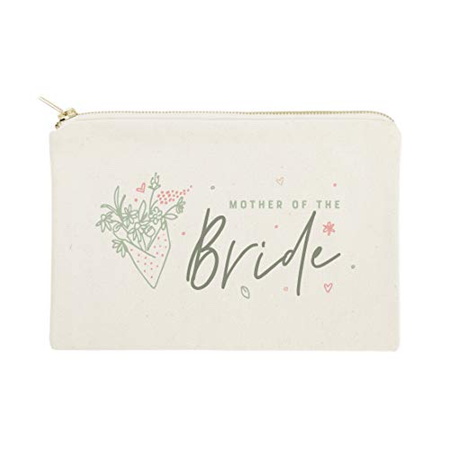 The Cotton & Canvas Co. Floral Mother of the Bride Wedding Cosmetic Bag, Bridal Party Gift and Travel Make Up Pouch