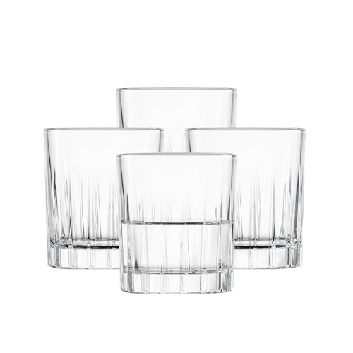 Schott Zwiesel Schnapsglas Stage (4er-Set), zeitlose Shotbecher für Schnaps mit Relieff, spülmaschinenfeste Tritan-Kristallgläser (Art.-Nr. 123933), Kristall
