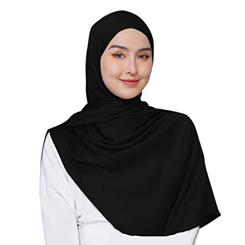 Women Satin Silky Pashmina Shawl Wrap Headscarf Turban Hijab Cap for Evening Dresses Bridal Party Special Occasion - Main Image