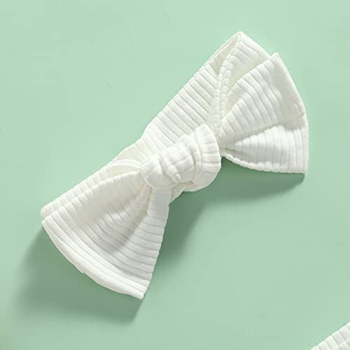 Mubineo Infant Baby Girl Basic Plain Cotton Ruffle Bloomer Shorts Headband Set (White, 12 Months) #TOP6